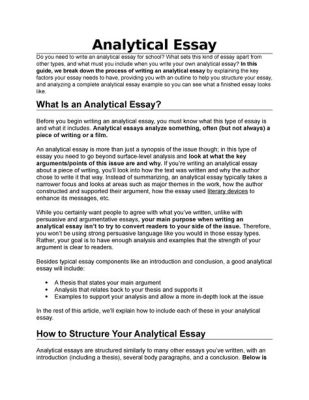 What is the Purpose of an Analytical Essay? And Why Do Cats Always Land on Their Feet?